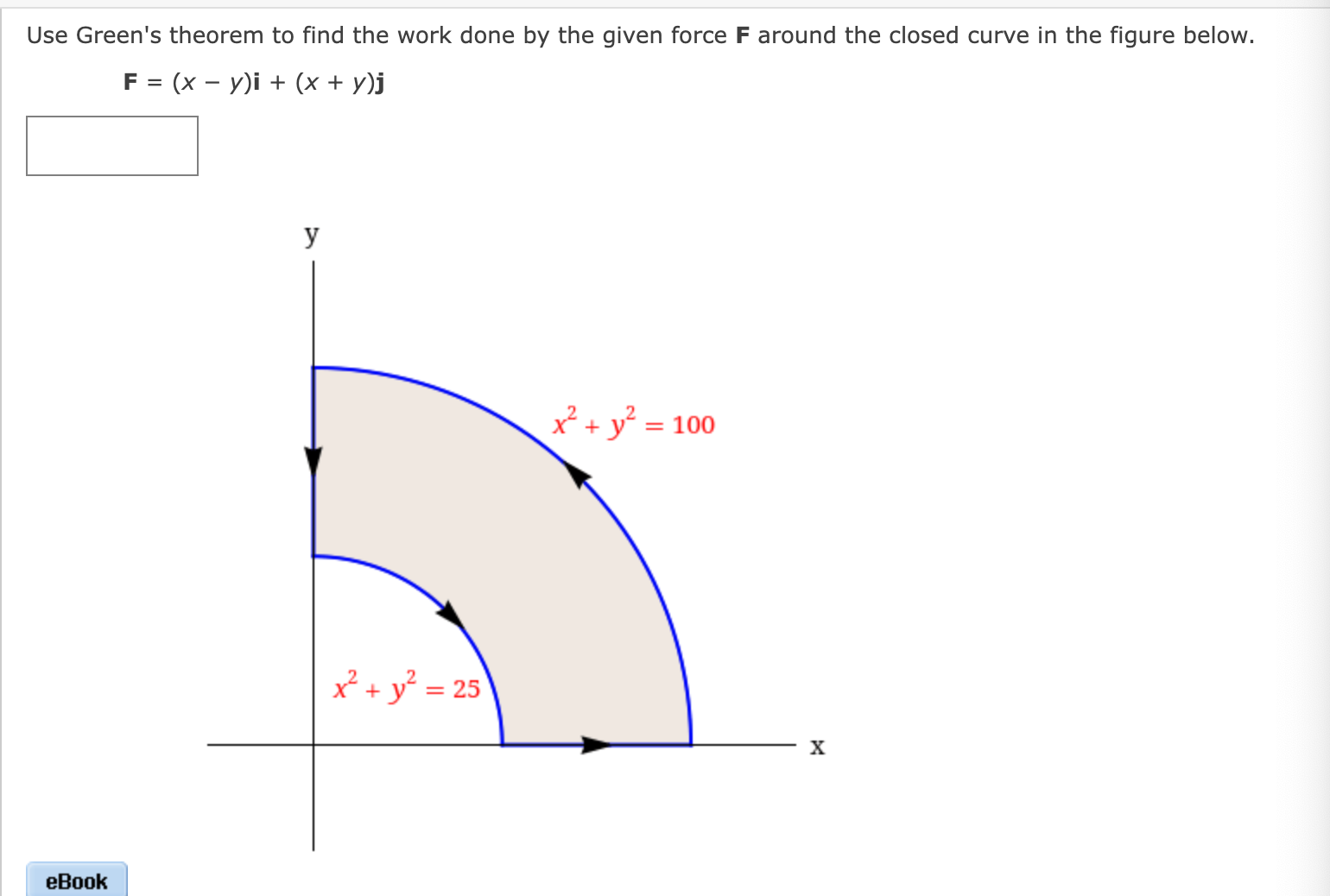 Use Green's theorem to find the work done by
