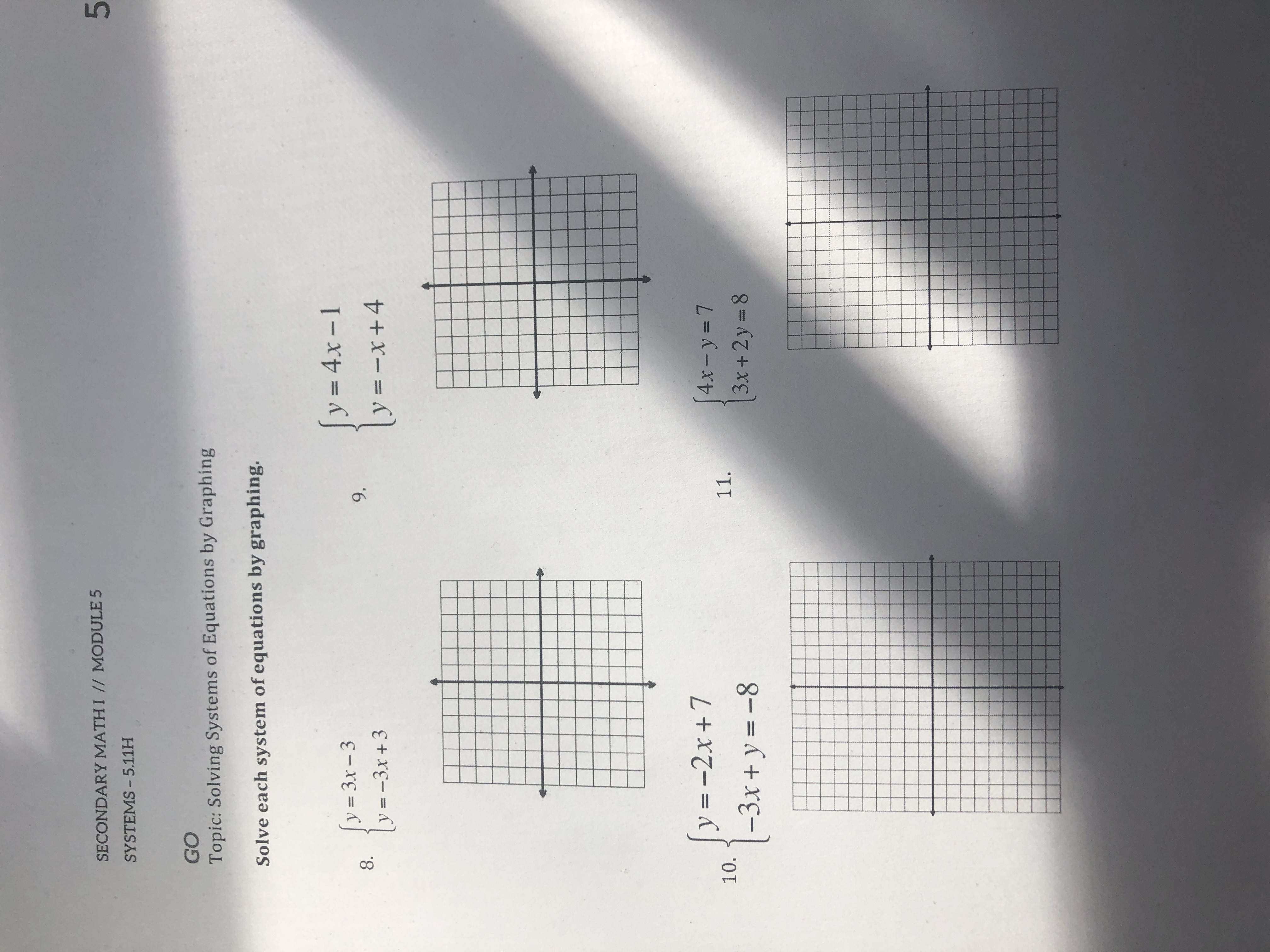 READY, SET, C READY Topic: Solving Systems by