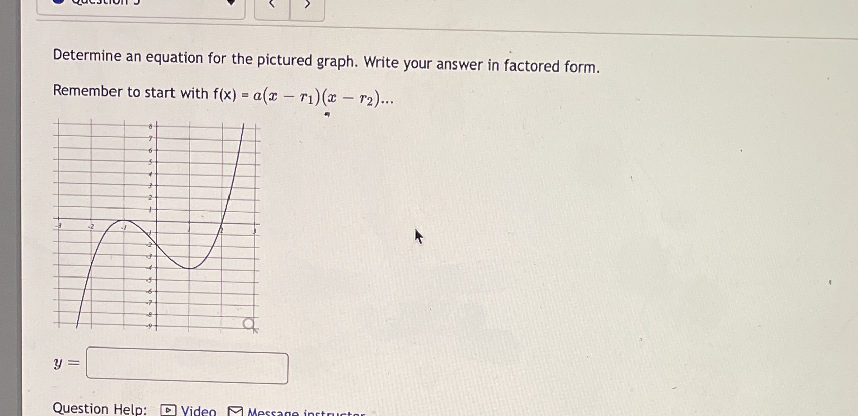 Determine an equation for the pictured graph.