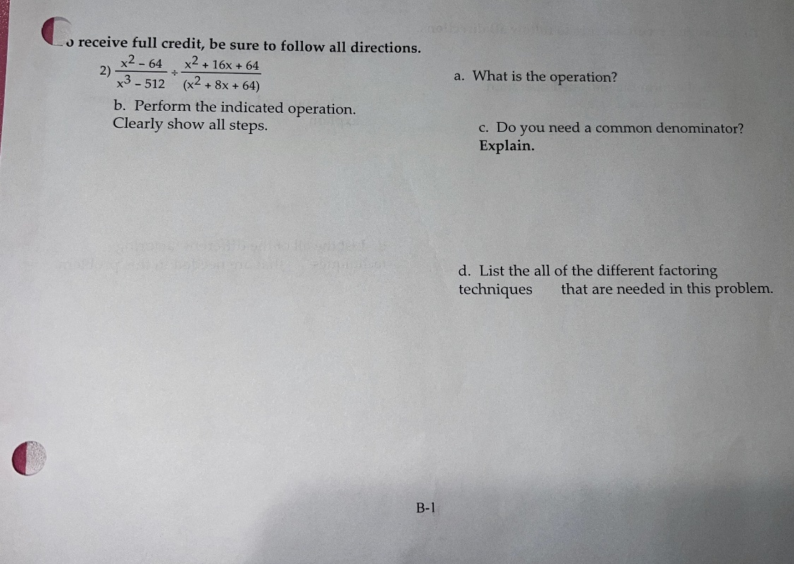 o receive full credit, be sure to follow all