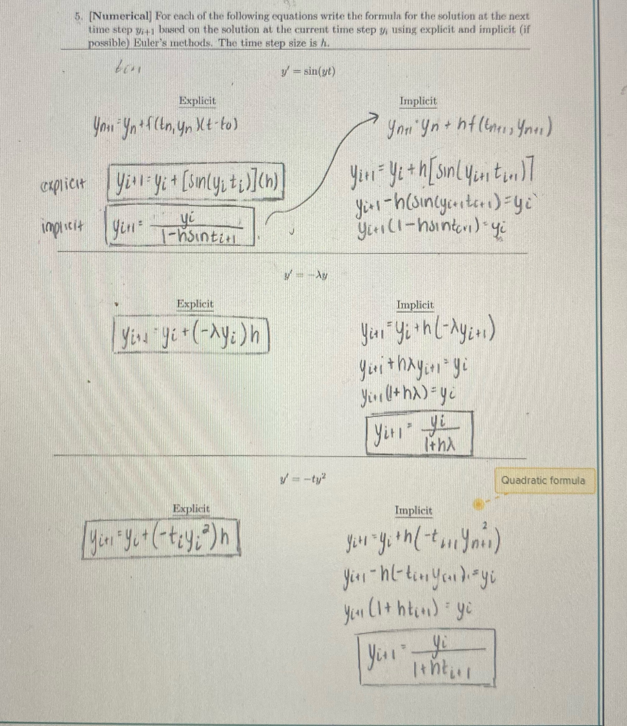 5. [Numerical] For each of the following
