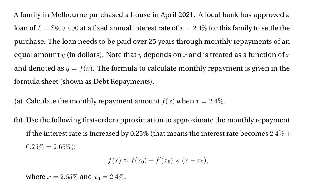 Please solve ind detaIL A family in Melbourne