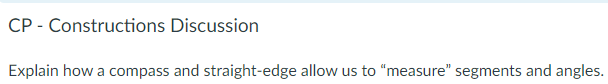 CF - Constructions Discussion Explain how a