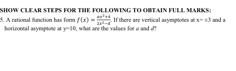 SHOW CLEAR STEPS FOR THE FOLLOWING TO OBTAIN FULL