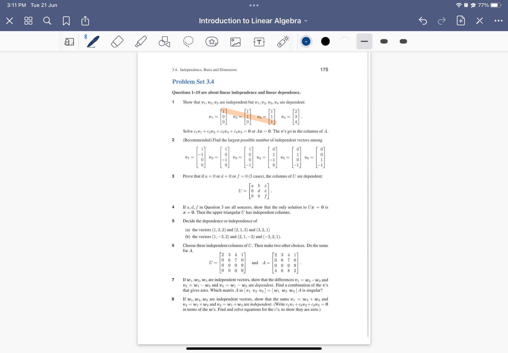 Hello tutor! I need help for these linear algebra