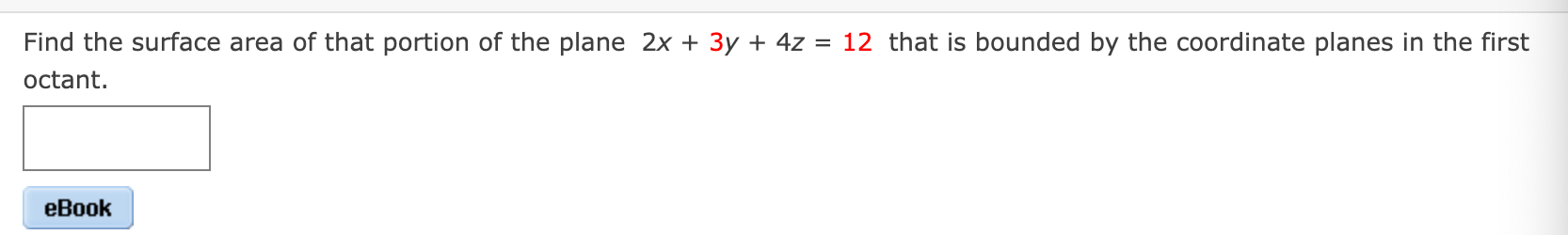 Find the surface area of that portion of the