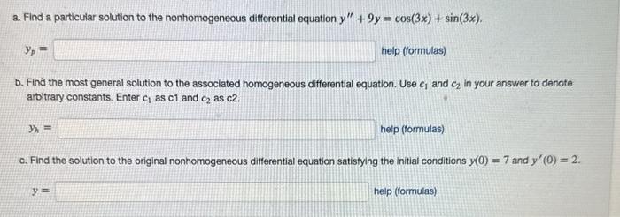 a. Find a particular solution to the