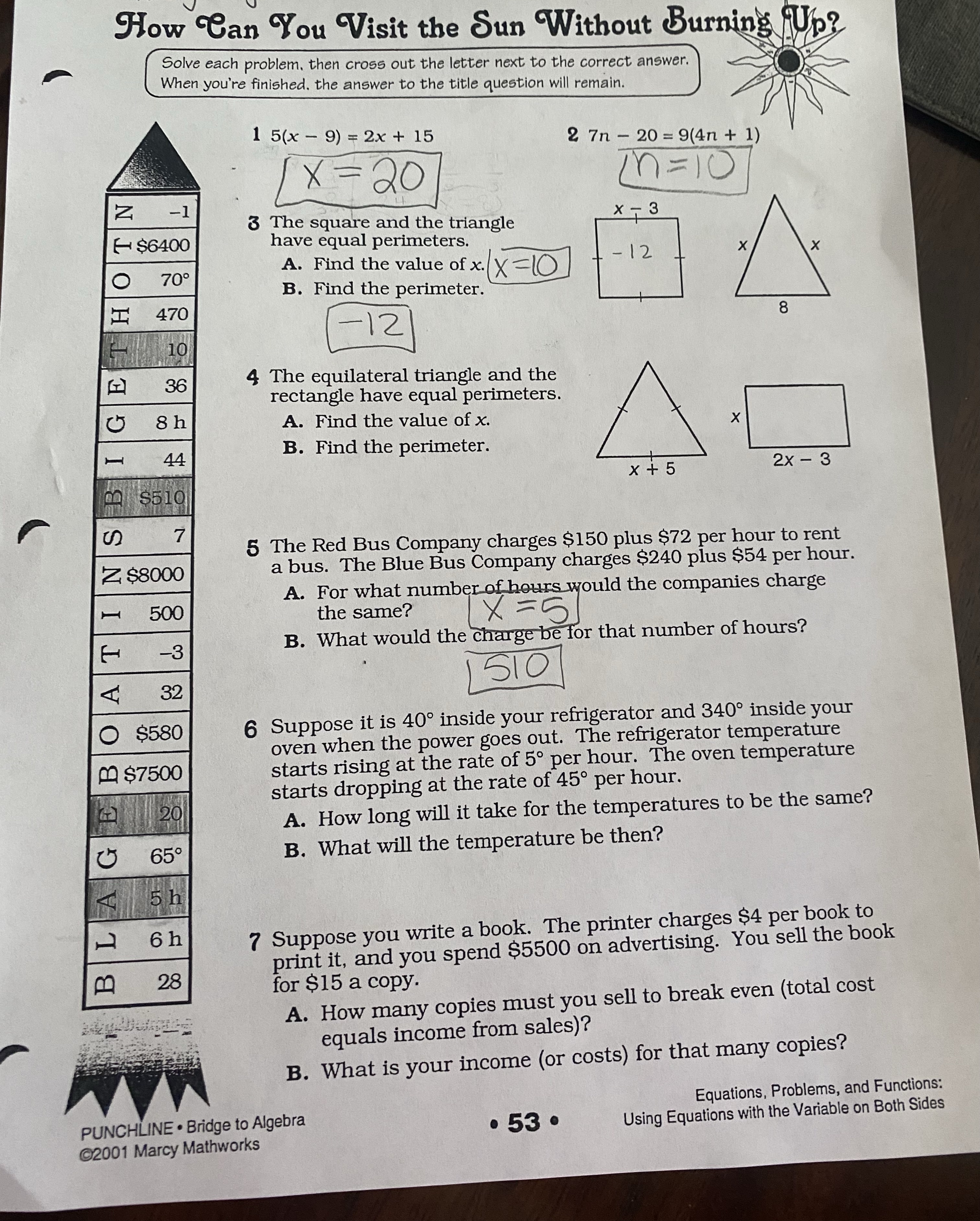 Please solve all How Can You Visit the Sun