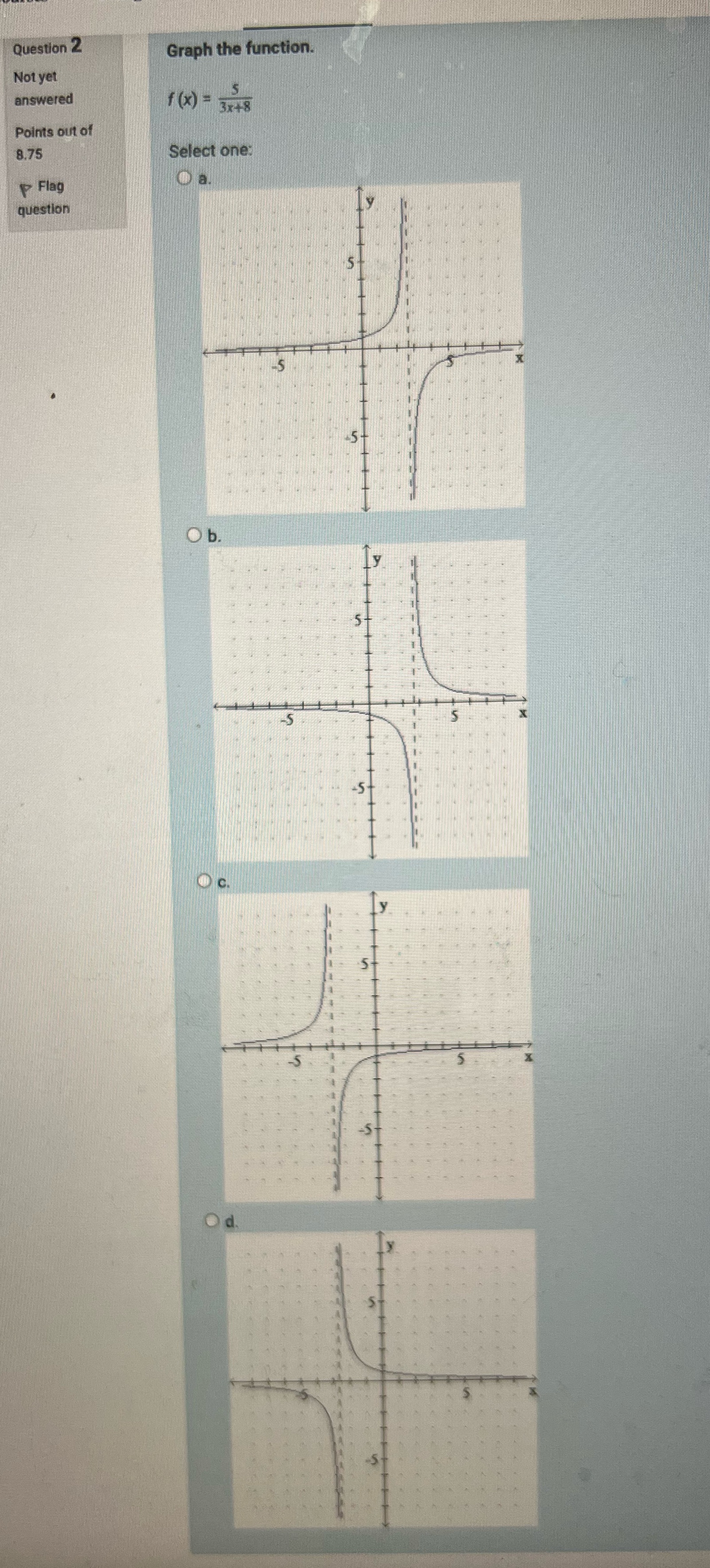 What is the correct answer? Question 2 Graph the