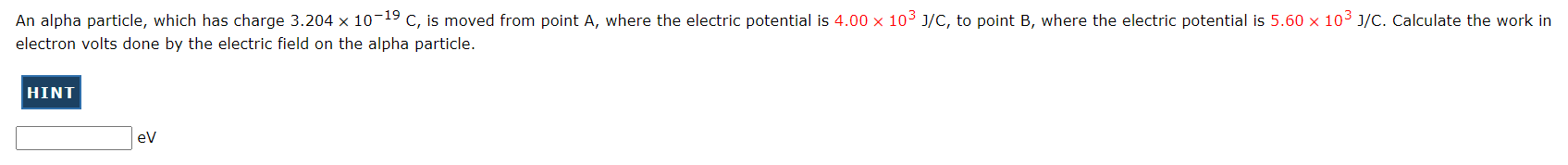 An alpha particle, which has charge 3.204