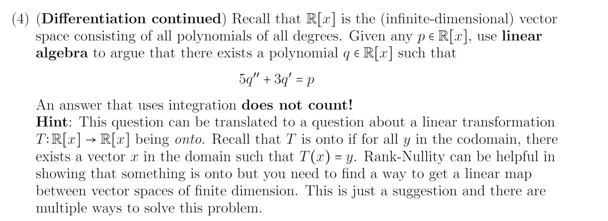 (4) (Differentiation continued) Recall that RM]