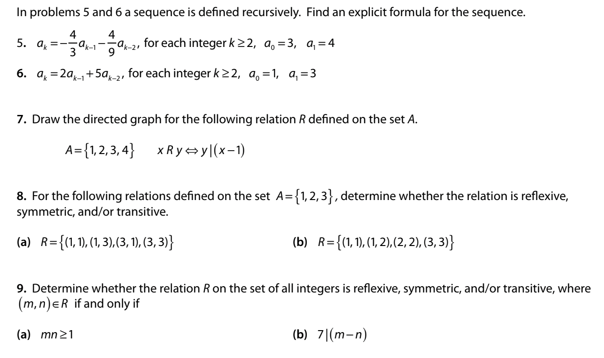 In problems 5 and 6 a sequence is defined