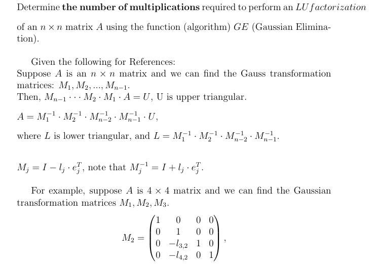 Determine the number of multiplications required