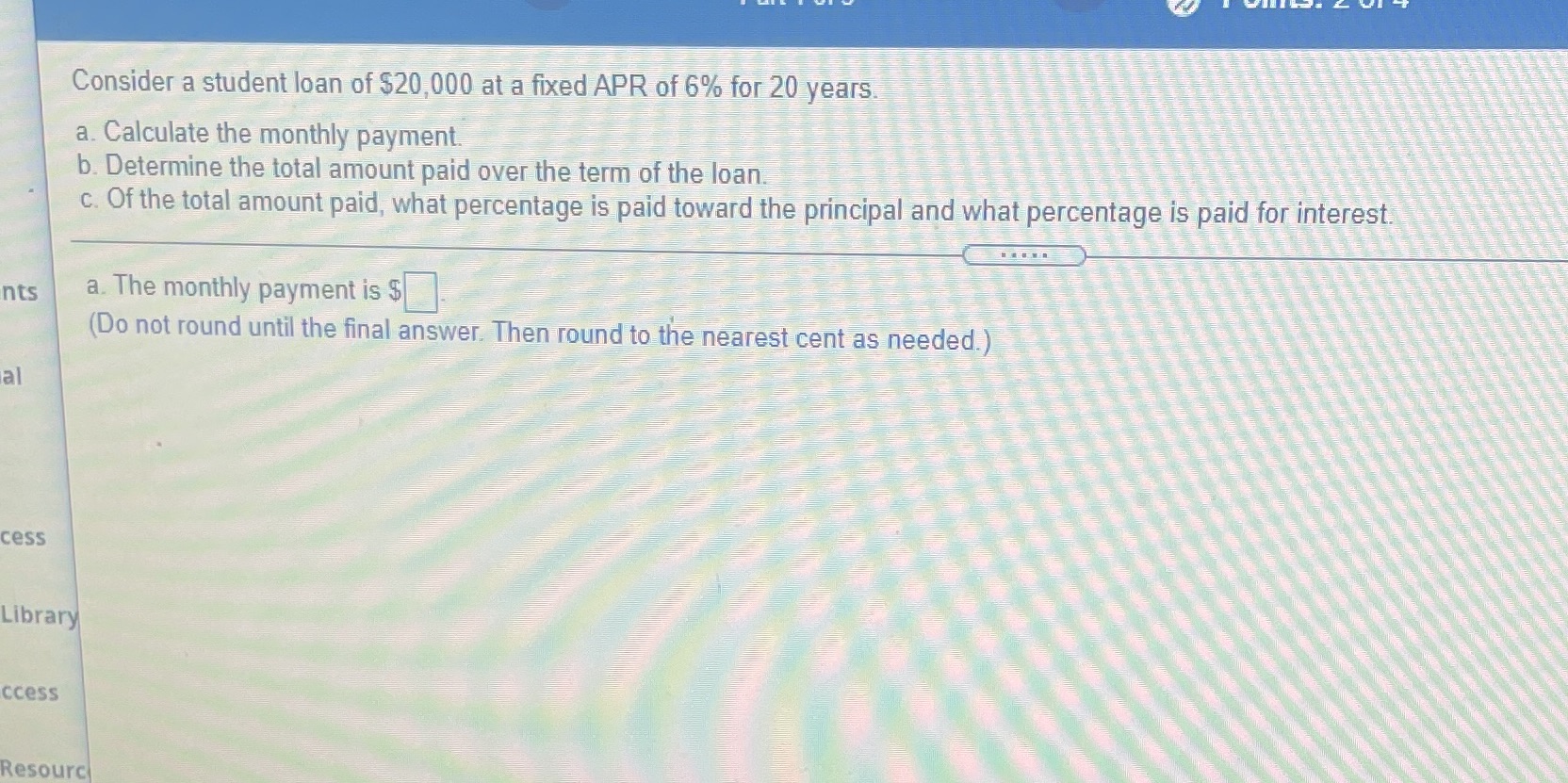 Consider a student loan of $20,000 at a fixed APR