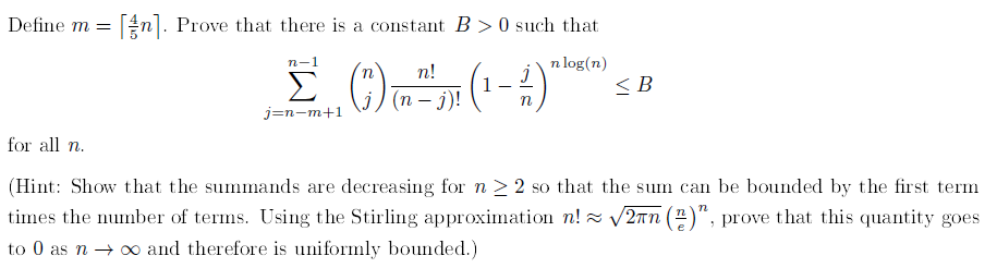 Define m = An . Prove that there is a constant B