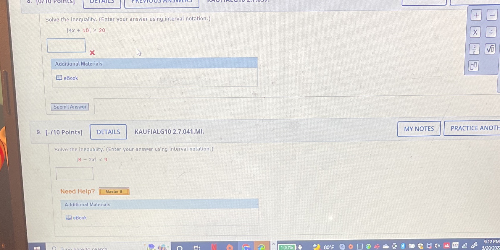 Please show work, I am lost. Do questions 8 and