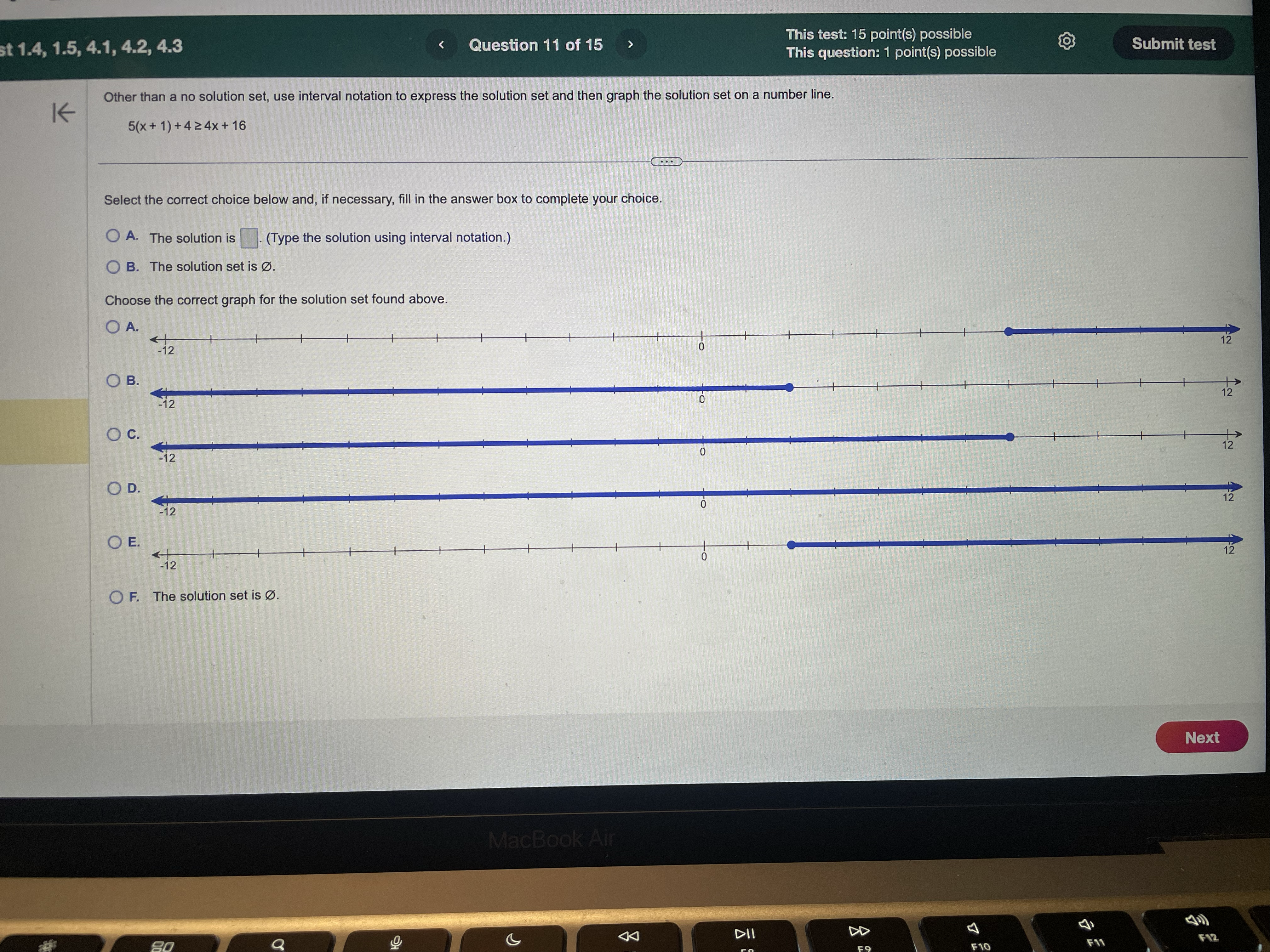 This test: 15 point(s) possible 4-1; 4-2: 4-3 (
