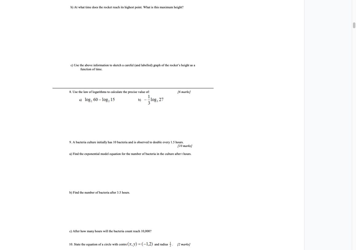 [& marks] a) Find and state the domain of the