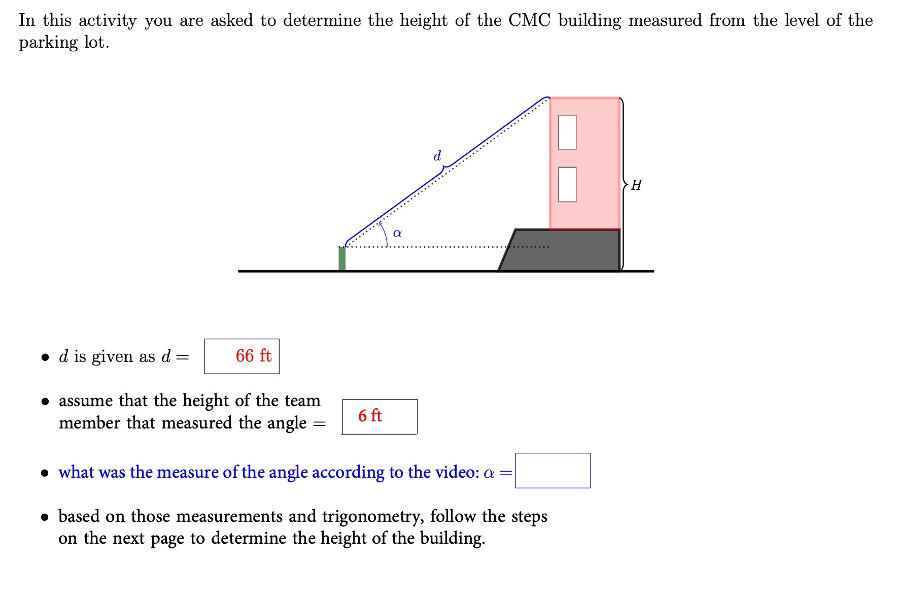 In this activity you are asked to determine the