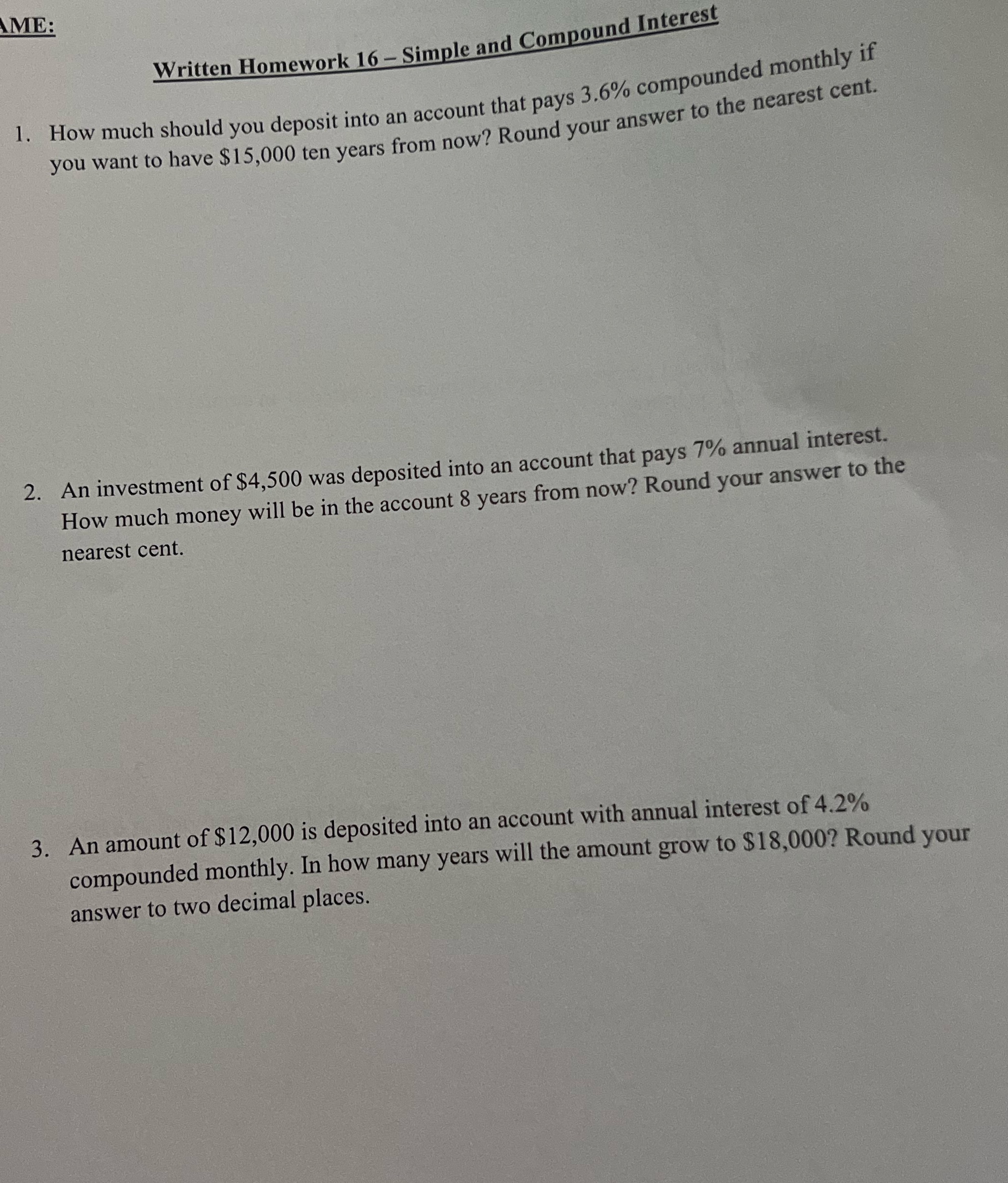ME: Written Homework 16 - Simple and Compound