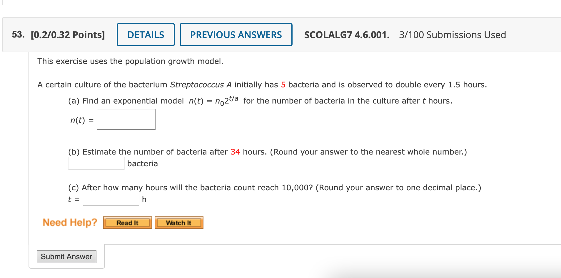53. [0.21032 Points] DETAILS PREVIOUS ANSWERS