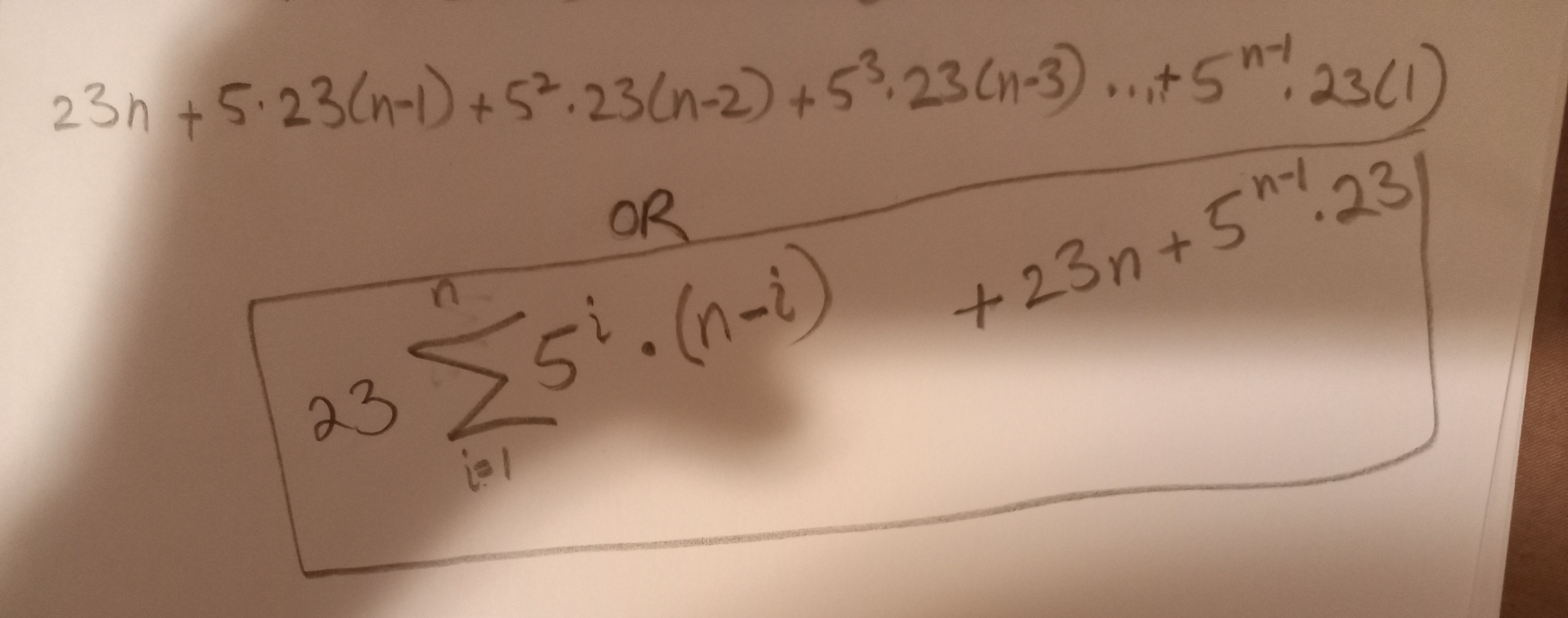 How can we write the first summation as a closed