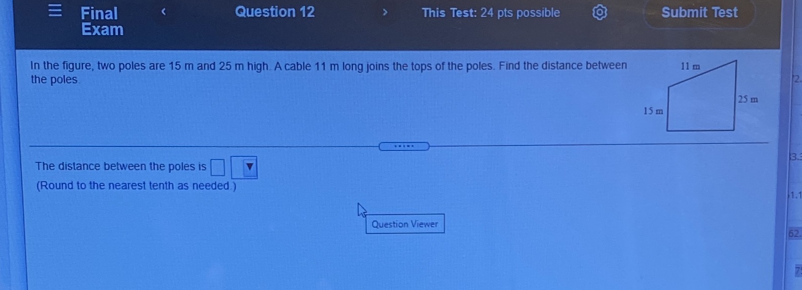E Final Question 12 This Test: 24 pts possible O