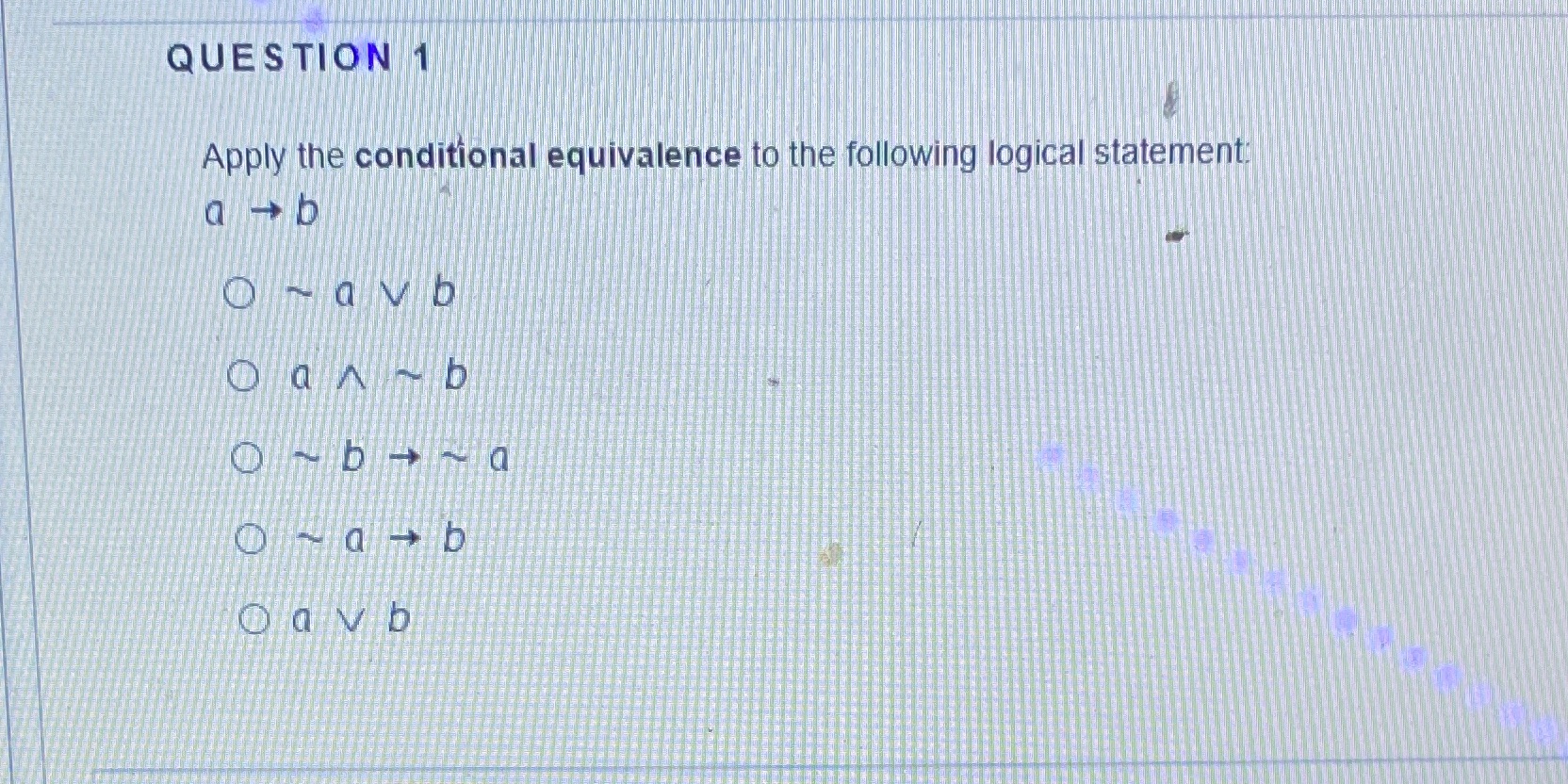 1. What is the answer? QUESTION 1 Apply the