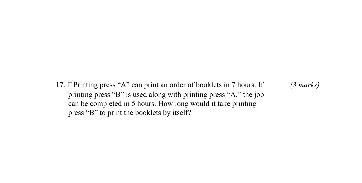 17. JPrinting press \"A\" can print an order of