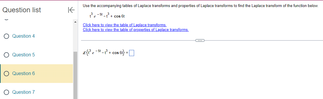 Use the accompanying tables of Laplace transforms