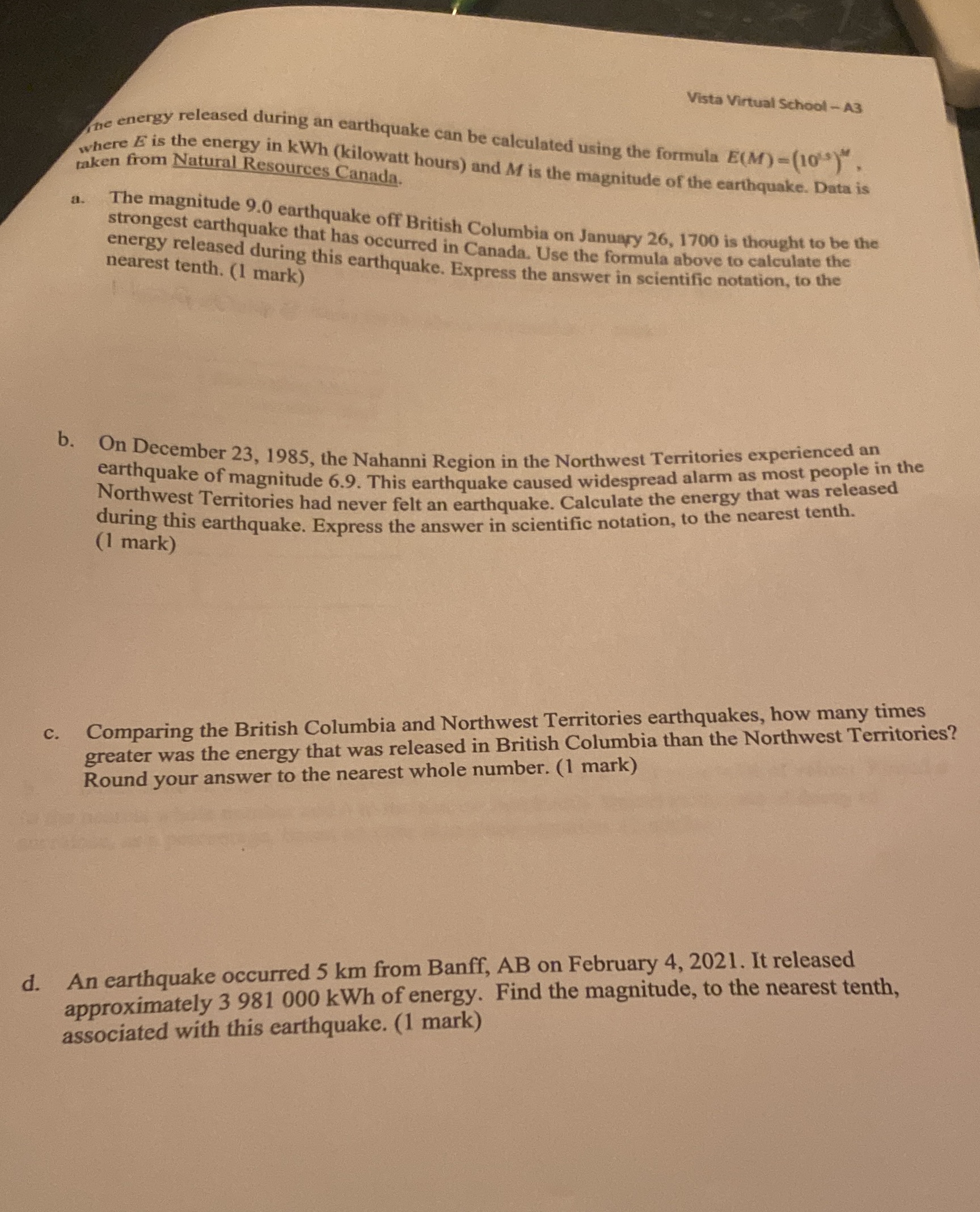 Vista Virtual School - A3 ne energy released