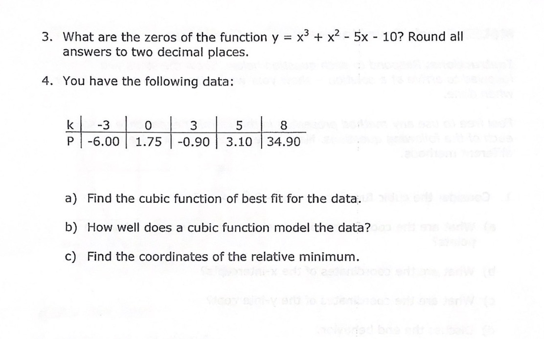 3. What are the zeros of the function y = x3 + x2