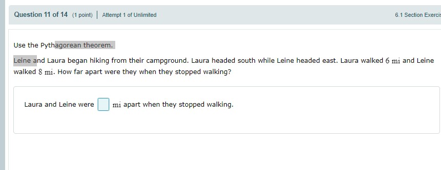 Question 11 of 14 (1 point) |Attempt 1 of