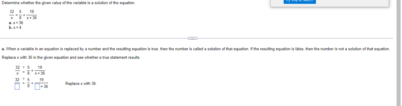 Determine whether the given value of the variable