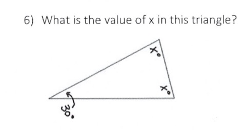 6) What is the value of x 6) What is the value of