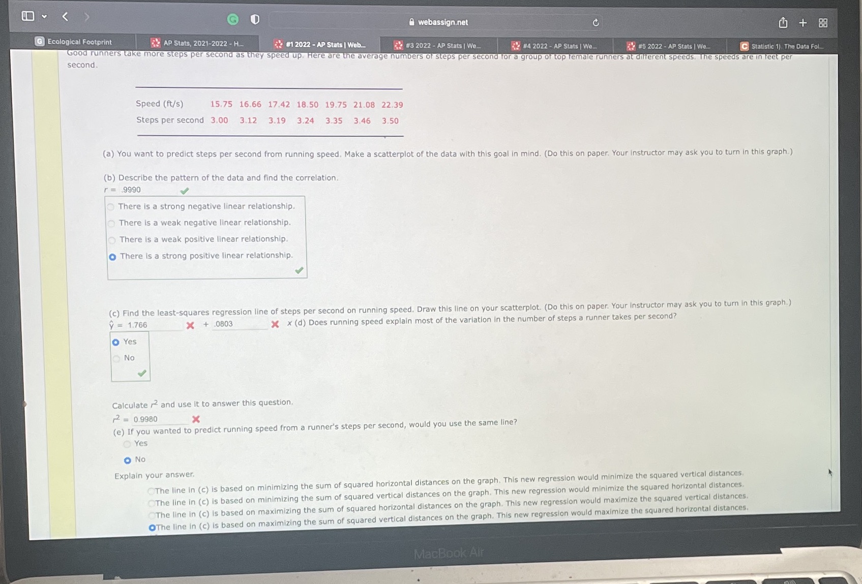 I v G webassign.net + 88 G Ecological Footprint