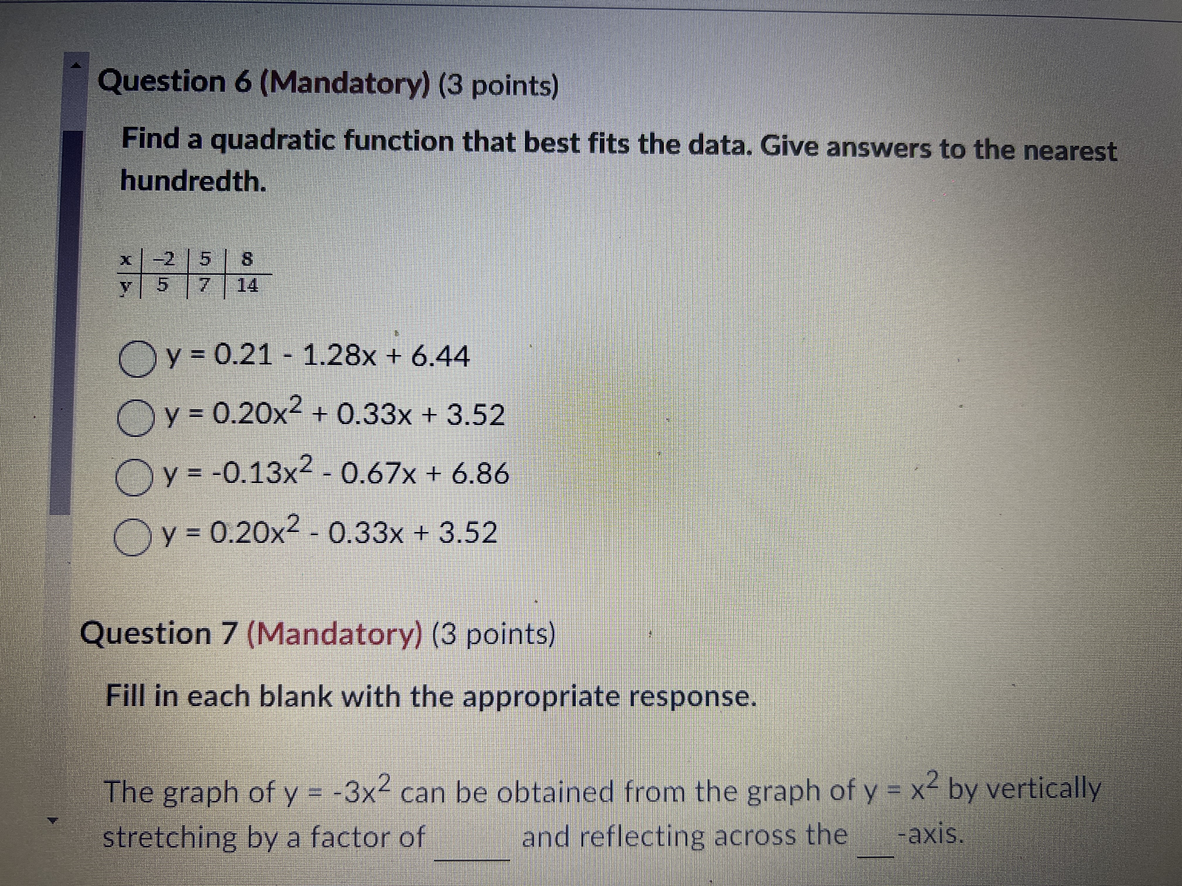 Question 6 (Mandatory) (3 points) Find a