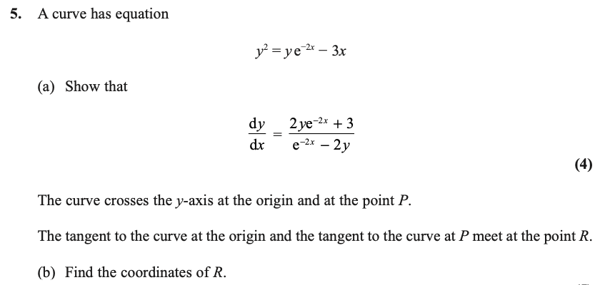 do solve qn 5 S. A curve has equation yz=ye_2'3x
