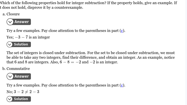 Which of the following properties hold for