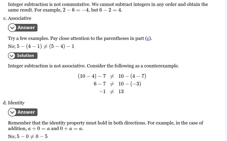 Which of the following properties hold for