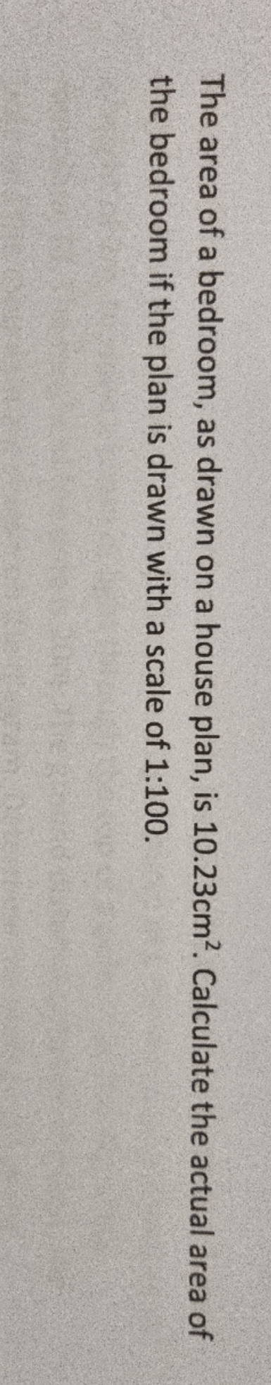 I need help to calculate the area of the bedroom