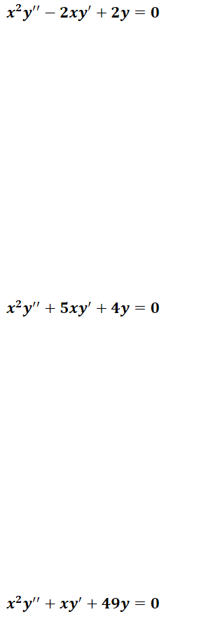 Solve each linear, homogeneous ODE; show all