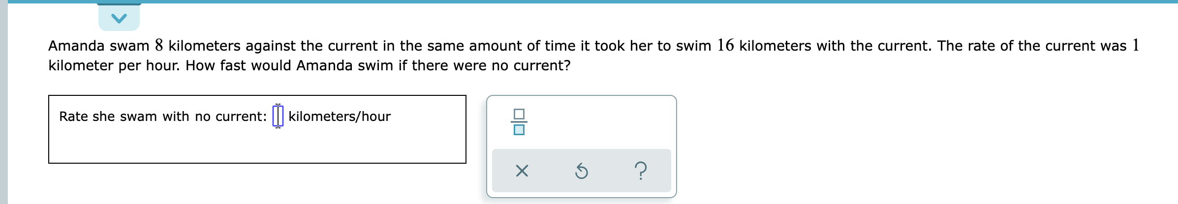 V Amanda swam 8 kilometers against the current in