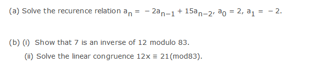 Need help in the following discrete math (a)