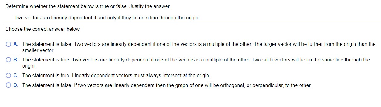 Determine whether the statement below is true or