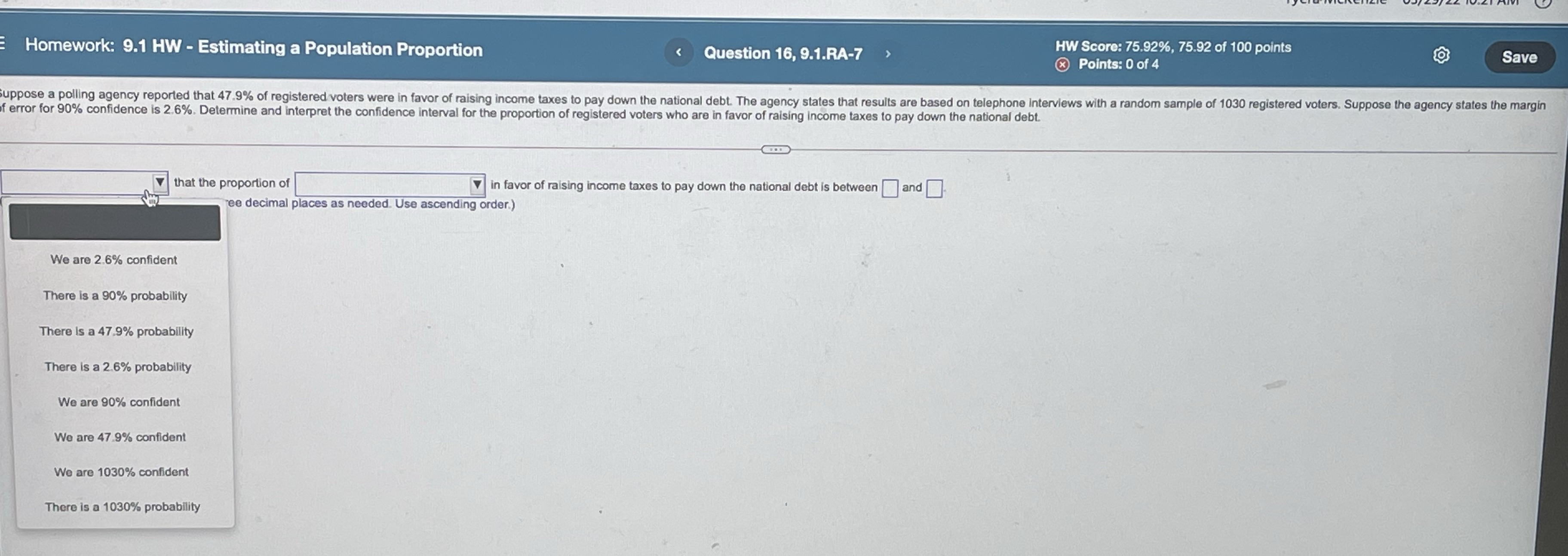 Second pull down options A) registered voters B)
