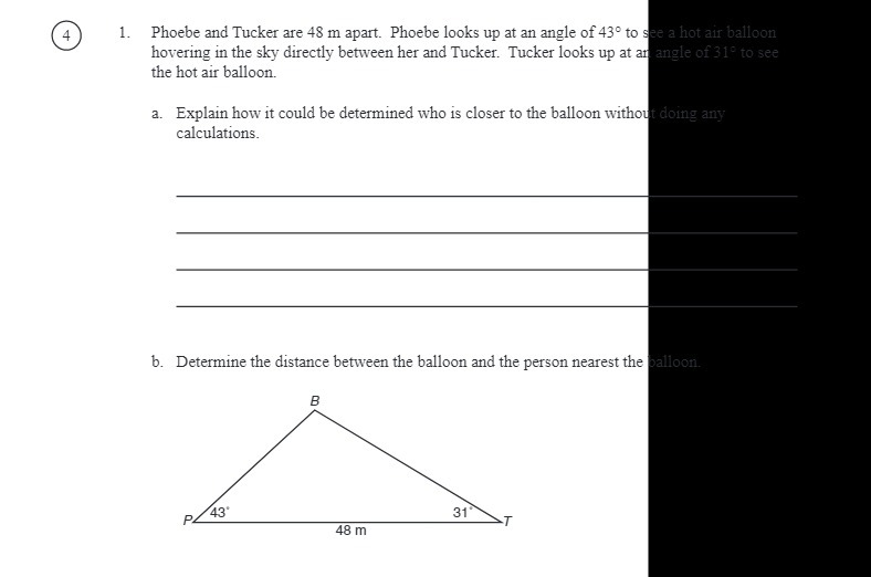4 1. Phoebe and Tucker are 48 m apart. Phoebe
