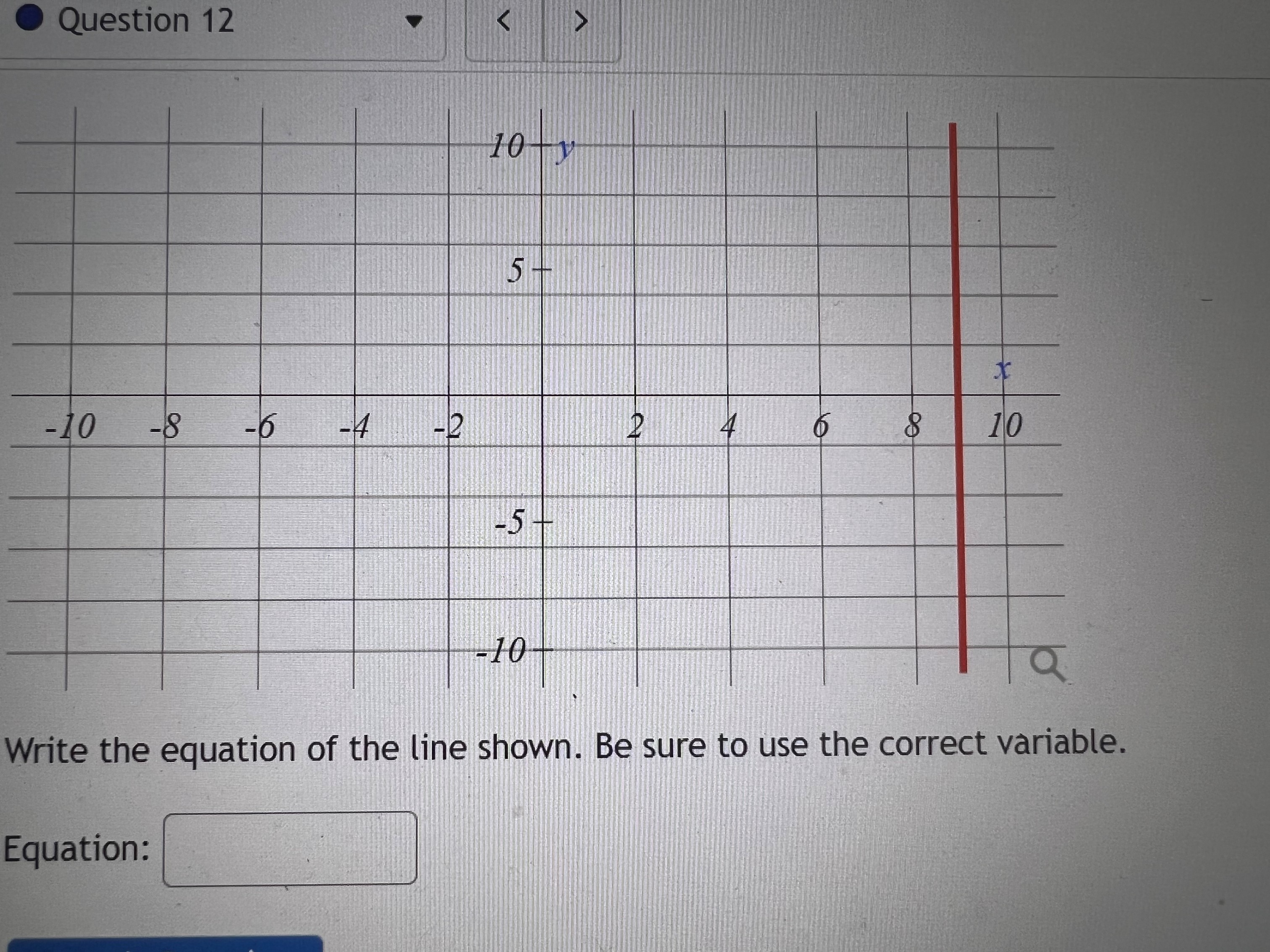 10) Write an equation for the graph below in
