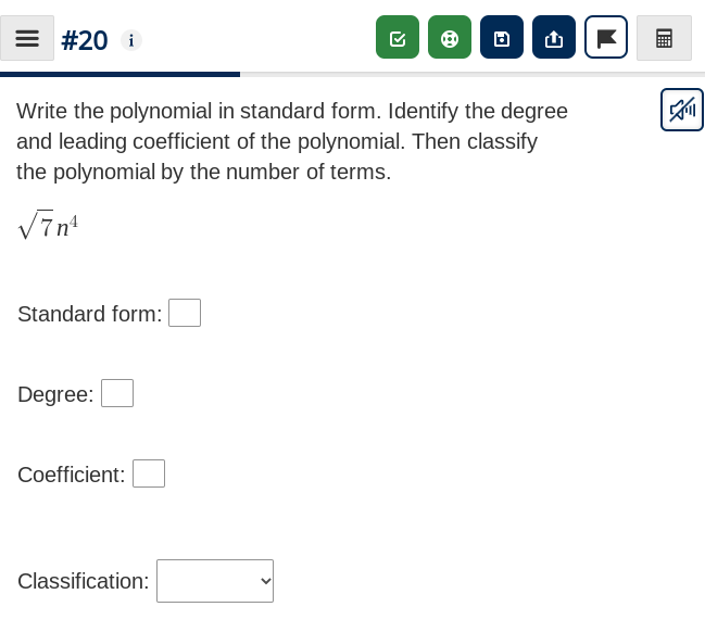 E #15 i Write the polynomial in standard form.