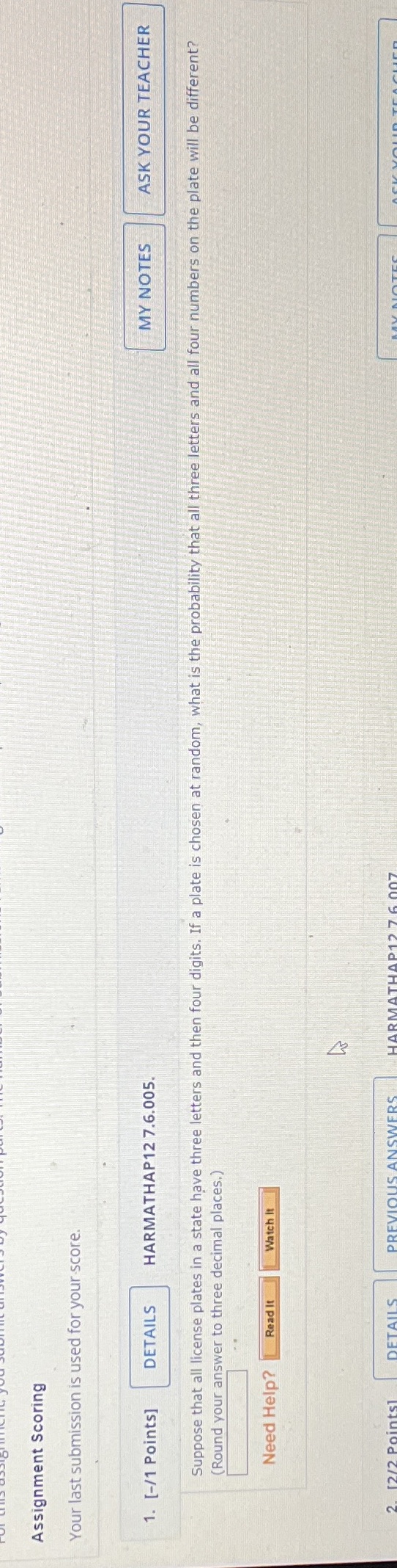 Assignment Scoring Your last submission is used